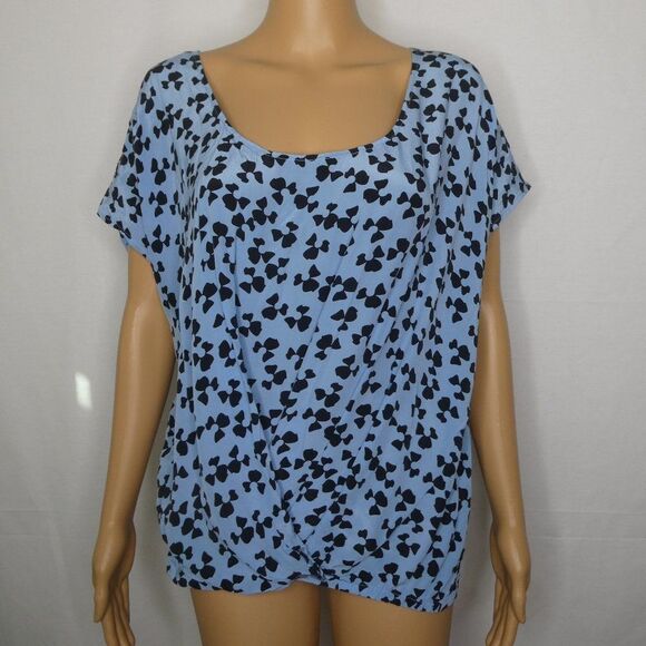 Joie Petal Print Crossover Faux Wrap Scoop Blouse - Picture 1 of 7